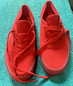 Vans Off The Wall All Red Kids Shoes Size 3 - Imagen 1 de 9