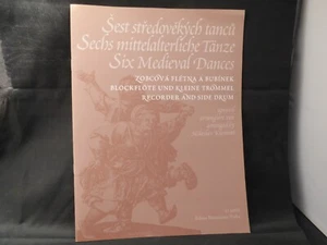 Six Medieval Dance Tunes For Recorder & Side Drum. Music Book. - Picture 1 of 3
