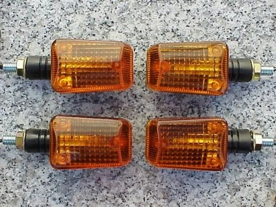 Kawasaki Z KZ 650 750 900 1000 Vulcan 800 Black/Amber MOTORCYCLE TURN SIGNALS - Image 1 of 2