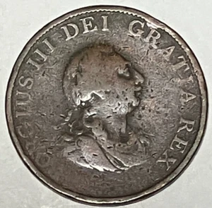 1799 England Halfpenny George III ~ VG Detail - Picture 1 of 2