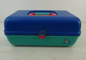 CABOODLES Makeup Case Blue Pink Vintage 90s USA - Picture 1 of 11