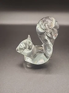 Vintage Clear Art Glass Squirrel Paperweight Hand Blown Polished Animal Figure - Picture 1 of 13