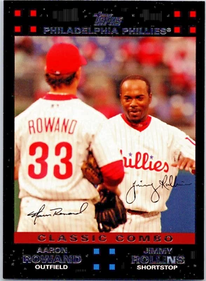 2007 Topps-Insert "CLASSIC COMBOS" #658 Aaron Rowand & Jimmy Rollins "RED BACK" - Image 1 of 2
