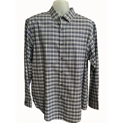 Camisa Hart Schaffner Marx Para Hombres XL Negra Algodón a Cuadros Manga Larga Con Botones Foto 1 de 4