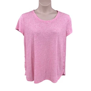 Pantalones de mezclilla Soho New York & Co para mujer tejido suave rosa jaspeado talla XL botones laterales SS - Imagen 1 de 13