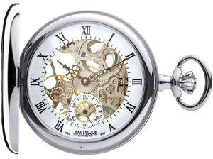 Orologio da tascheletro Mezzo cacciatore 17 Gioiellato Meccanico Cassa Cromata Lusso - Foto 1 di 5