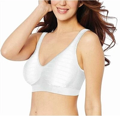Bali Comfort Revolution Wirefree Bra DF3484 White Stripe Sz.2XL - Image 1 of 4