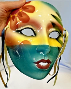 Vintage Porcelain/Ceramic Wall Mask by Clay Art of San Francisco 7" X 6" - Picture 1 of 18