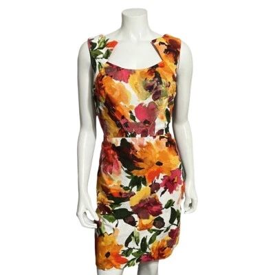 Donna Ricco 100% Cotton Floral Fitted Dress Sz-10 - Image 1 of 4