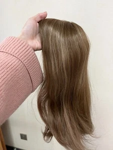 14" 6x7" Light Brown Mono Top Human Virgin Hair Toppers - Picture 1 of 12