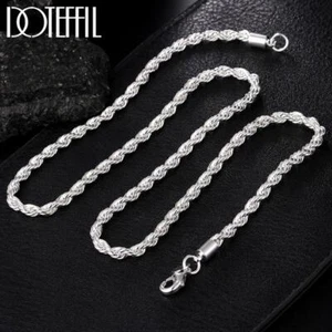 Collana da uomo in argento massiccio 923 catena corda italiana 4 mm - taglio diamante - Foto 1 di 12