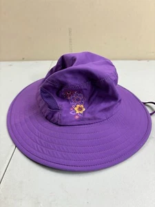 REI Bucket Sun Hat Kids 4-7Y Purple Nylon Wide Brim Chin Strap Lightweight Cap - Picture 1 of 9