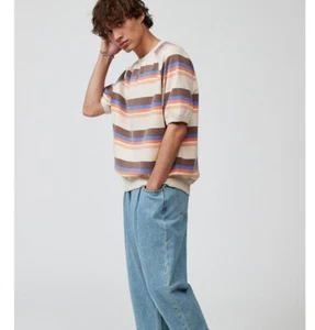 Urban Outfitters BDG Striped Short Sleeve Raglan Sweatshirt Size L - Picture 1 of 15