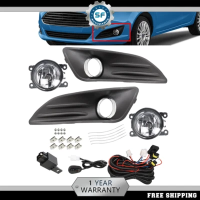 适用于福特嘉年华 2014 - 2018 透明镜头保险杠雾灯线开关套件 — 第 1/4 张图片