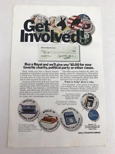 Royal Typewriter Vtg 1972 Print Ad Politics Get Involved - Picture 1 of 3