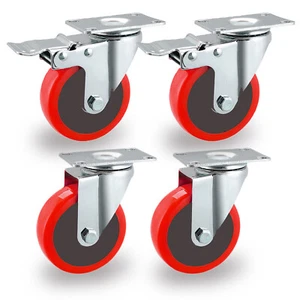 4 rodamientos dobles 700 kg 100 mm goma giratorio rueda de ricino carrete rueda PERNO - Imagen 1 de 12