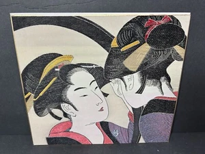 Vintage japanischer Holzschnitt Reproduktion von Kitagawa Utamaro ungerahmt - Bild 1 von 8