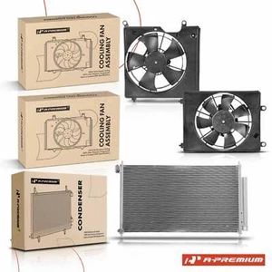 A-Premium AC Condenser & L & R Cooling Fan Assembly for Acura ILX 2017-2020 2.4L - Picture 1 of 12