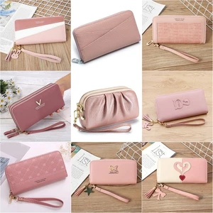Mujer Cremallera Cartera Teléfono Bolso sin asas Cuero Cartera Tarjetero Muñequera Bolsillo - Imagen 1 de 88