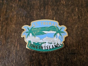 ST. THOMAS VIRGIN ISLANDS enamel refrigerator magnet tropical - Picture 1 of 3