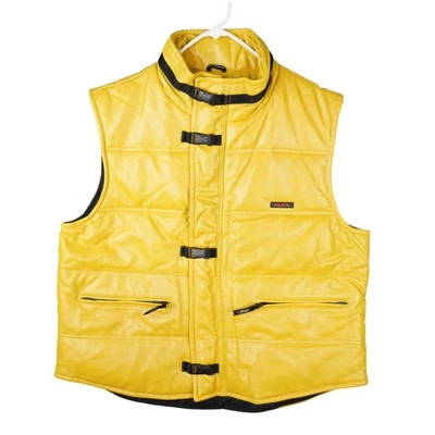 Chaleco acolchado de cuero M. Julian Wilsons para hombre talla XL amarillo All the Vibes MJX Foto 1 de 4