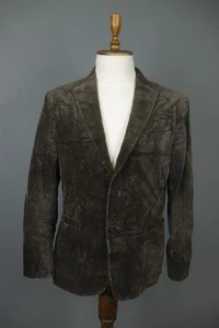 Chaqueta Blazer Z Zegna Marrón Terciopelo Pana Pecho Único Solapa Pico Talla 52 - Imagen 1 de 17