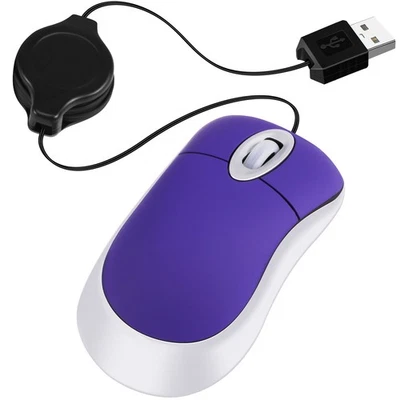 3X( USB Kabelgebundene Maus Einziehbare Kleine Kleine Maus 1600 DPI Optisch8887 - Bild 1 von 4