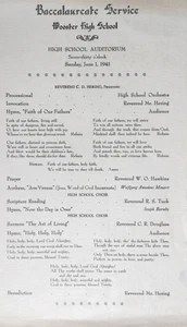 Wooster High School Baccalaureate Service 1941 Rev C D Hering Ohio - Picture 1 of 8