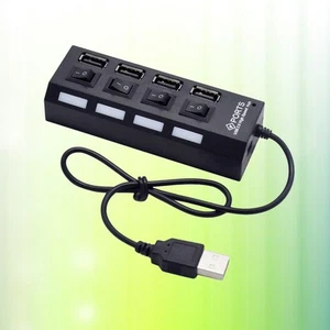 HUB USB 4 Prises Indépendant USB 2.0 Diviseur (Noir) USB HUB USB Port - Photo 1/11