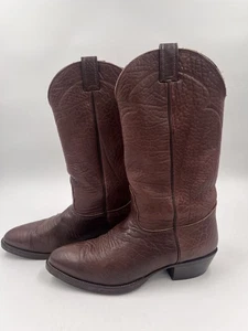 Botas vaqueras occidentales Nocona marrón cuero de toro completo para hombre talla 9 D hechas en EE. UU. - Imagen 1 de 12