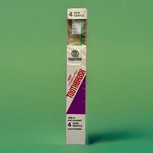 Squibb 1600 gerader Griff 4-reihig Gental Nylon Borsten Zahnbürste 70er USA - Bild 1 von 6