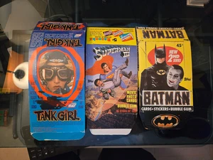 Lot of 7 Empty Trading Card Boxes (Tank Girl, Tron, Ninja Turtles, Batman, More) - Picture 1 of 2