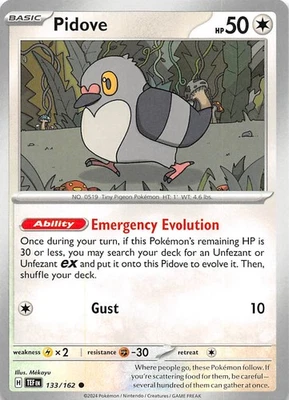 Pidove 133/162 SV05: Temporal Forces Pokemon 011576 - Image 1 of 2