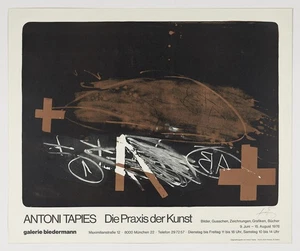 ANTONI TAPIES original 1976 litografía póster Die Praxis der Kunst galerie show - Imagen 1 de 1