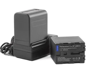 2 baterías + cargador para Sony NP-QM91D DCR-TRV140 DCR-TRV140E DCR-TRV16E DCR-TRV250 - Imagen 1 de 4
