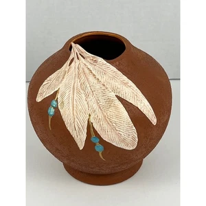 Vintage handbemalte südwestliche indianische Vase Übertopf Künstler signiert ~ VIDEO - Bild 1 von 10