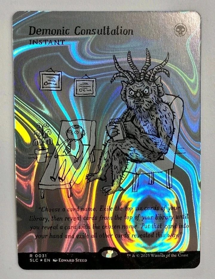 Demonic Consultation MTG Secret Lair Halo Foil Encyclopedia of Magic NM - Image 1 of 1