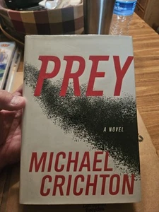 PREY SIGNIERT MICHAEL CRICHTON 2002 HB DJ 1. AUSGABE BESCHRIFTET EX BIBLIOTHEK SIEHE BILD - Bild 1 von 14