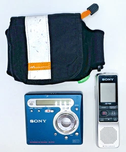 SONY ICD-P620 IC Recorder Handheld & Walkman MZ-R700 MDLP Mini Disc Recorder lot - Picture 1 of 24