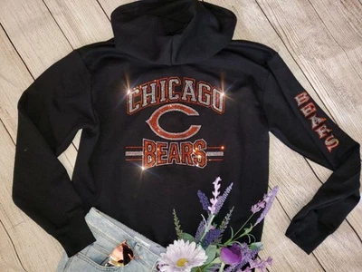 Chicago Bears Rhinestone Unisex Hoodie Zip Up or Crewneck Sweatshirt S thru 3x - Image 1 of 4