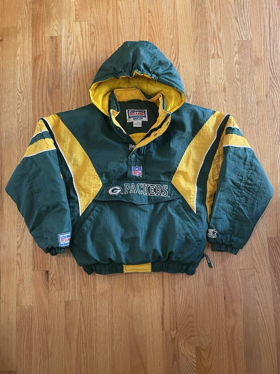 NFL PACKERS フード付きジャケット Vtg Green Bay Packers Hooded 90s Starter NFL Football Team Coat