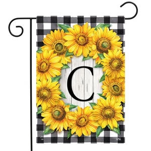 Briarwood Lane Sunflowers Monogram C Garden Flag - Picture 1 of 4