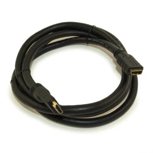 6ft HIGH-SPEED HDMI w/Ethernet 24 AWG EXTENSION (M/F) CL2 Cable Gold Plate - Picture 1 of 2