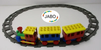 ( P2 ) Lego Duplo Schiebe - Eisenbahn Starterset  Gleisoval + Zug Personenzug - Bild 1 von 4