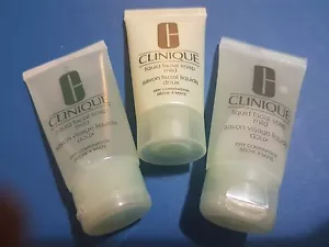 3 x 30ml CLINIQUE LIQUID FACIAL SOAP "Mild" Dry Combination (90ml in total) - Picture 1 of 5