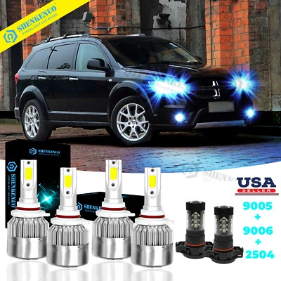 8000K For Dodge Journey 2010-2018 Combo 9005 9006 LED Headlights Fog Light Bulbs - Image 1 of 4