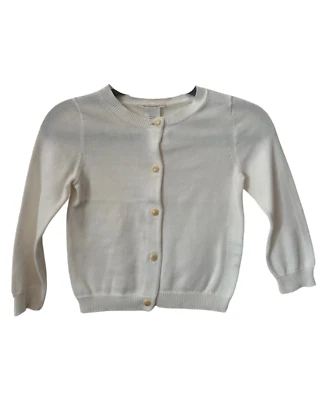Crewcuts Girls White Cotton Cardigan (Size 3T) Foto 1 de 4