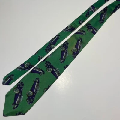Vintage Robert Talbott Tie Classic Car Green Automotive Nordstrom Silk Tie  58L - Image 1 of 4