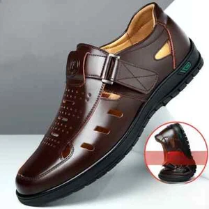 Herren Sandalen Sommer Hohl Atmungsaktiv Freizeitschuhe Slipper Flach Männerschuhe - Bild 1 von 14