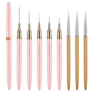 8Pcs Nail Art Liner Brushes, Painting Nail Art Brush Set Thin Long Lines Nail Br - Picture 1 of 12